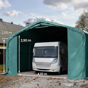TOOLPORT Zeltgarage 6x12m PVC 550 g/m² wasserdicht dunkelgrün