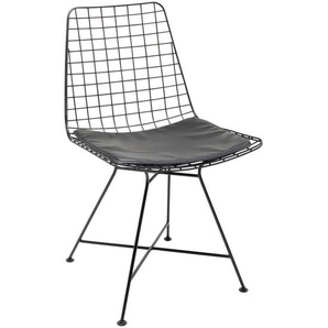 Kare-Design Stuhl , Schwarz , Metall, Textil , Rundrohr, X-Form , 47.5x85.5x54 cm , Esszimmer, Stühle, Esszimmerstühle, Vierfußstühle