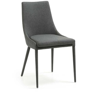 Webstoff Stühle in Dunkelgrau 50 cm Sitzhöhe (2er Set)