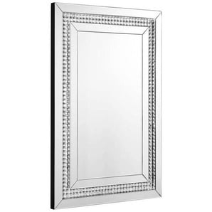 Xora Wandspiegel , Silber , Glas , Pappel , rechteckig , 80x120x4.5 cm , Schlafzimmer, Spiegel, Wandspiegel