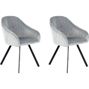 Stuhl KAYOOM Jodie 125 Stühle Gr. B/H/T: 56 cm x 86 cm x 56 cm, Metall, silberfarben (silber) 4-Fuß-Stuhl Polsterstuhl Esszimmerstuhl Esszimmerstühle Stühle (2 Stück)