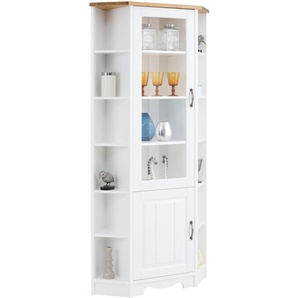 Eckvitrine HOME AFFAIRE Trinidad Schränke goldfarben (weiß honigfarben) Vitrinen Schränke Höhe 188 cm