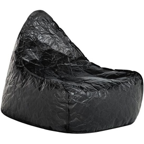 Sitzsack Schwarz 73 x 75 cm Tropf Design Komfortable Sitzfläche antiallergische Füllung Leicht