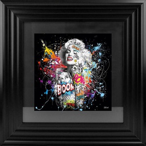 Bild Marilyn Color , Mehrfarbig, Schwarz, Weiß , Kunststoff, Glas, Papier, Karton , quadratisch , 55x55x3.5 cm , gerahmt , Bilder, Gerahmte Bilder