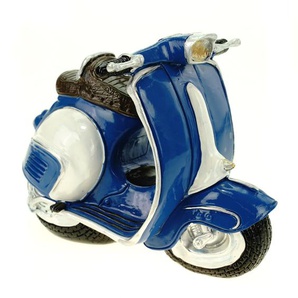 Comic Spardose Motorroller Motorrad 16 cm blau Sparschwein Moped