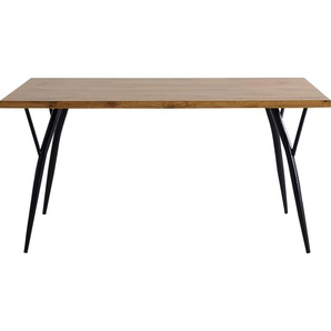 Esstisch HOME AFFAIRE Aage Tische Gr. B/H/T: 150 cm x 77 cm x 90 cm, schwarz (natur, schwarz, natur) Esstisch Esstische rechteckig Tisch