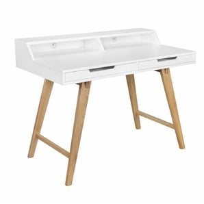 Schreibtisch 110 x 85 x 60 cm MDF-Holz skandinavisch weiss matt Arbeitstisch