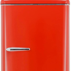 F (A bis G) EXQUISIT Kühlschrank RKS325-V-H-160F Kühlschränke Rechtsanschlag, rot Kühlschränke