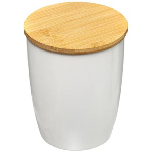 Keramikbehälter mit Bambusdeckel, weiß, 850 ml