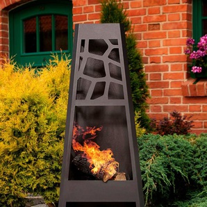 Feuerstelle DOBAR Design XL Feuerkörbe grau (schwarz, anthrazit) Feuerstellen Feuerkörbe Gartenkamin, BxLxH: 48x30,5x124 cm
