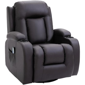 HOMCOM Massagesessel Fernsehsessel Elektrisch Relaxsessel TV Sessel Wärmefunktion Wippenfunktion mit Fernbedienung Liegefunktion Braun 85 x 94 x 104 cm