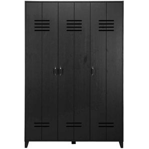 3 Türen Spindschrank in modernem Design schwarz lackiert