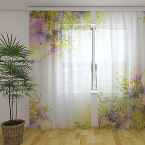 Gardinen & Vorhänge aus Chiffon transparent. Fotogardinen 3D Summer field flowers