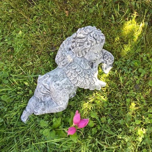Liegender Engel Figur für Grab Dekoration - Tiergrab Engelfiguren Friedhof