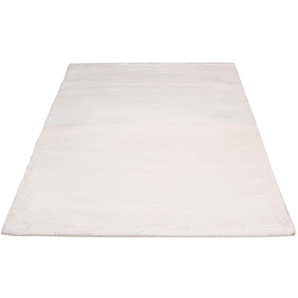 Hochflor-Teppich CARPET CITY TOPIA400 Teppiche Gr. B/L: 200 cm x 290 cm, 21 mm, 1 St., weiß Esszimmerteppiche besonders weich und kuschelig durch Polyester, Uni-Farben