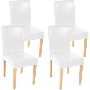4er-Set Esszimmerstuhl Stuhl Küchenstuhl Littau ~ Kunstleder, weiß helle Beine
