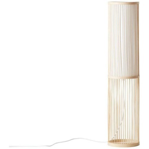 Brilliant Leuchten Stehlampe Nori, ohne Leuchtmittel, 90,5 cm Höhe, Ø 20 cm, E27, Bambus/Textil, natur/weiß