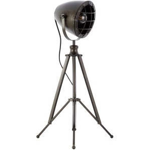 Stehleuchte Anit , Schwarz , Metall, Glas , 66 cm , Schnurschalter, LED-Leuchtmittel austauschbar , Innenbeleuchtung, Stehlampen