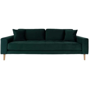 Lido Sofa 3 Pers Velour + 2  Kissen grün Couch Garnitur Wohnzimmer Sitzmöbel