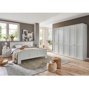 Weiße Schlafzimmer Möbel im Landhausstil Made in Germany (vierteilig)