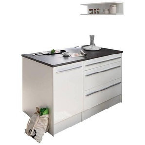 Mid.you Kücheninsel , Weiß , Kunststoff , 3 Schubladen , 145 cm , Küchen, Küchenmöbel, Kücheninseln
