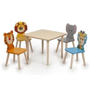 Kindersitzgruppe Holz Tiere Kindertisch und Stühle Tisch Kinder Kleinkind