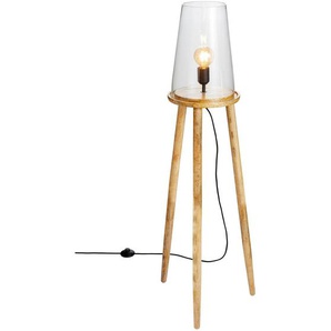 Light & Living Stehleuchte , Hellbraun , Holz, Glas , 28x125x28 cm , Innenbeleuchtung, Stehlampen