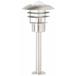 BRILLIANT Lampe Terrence Außensockelleuchte 50cm edelstahl | 1x A60, E27, 60W, geeignet für Normallampen (nicht enthalten) | IP-Schutzart: 44 - spritzwassergeschützt