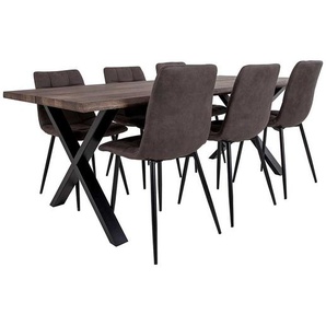 Esszimmer Sitzgruppe im Loft Design 200 cm Tisch (siebenteilig)