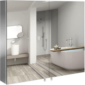 Spiegelschrank Badezimmerschrank Wandschrank Mit Spiegel Doppeltüren Edelstahl
