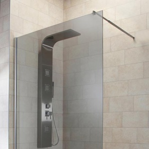Duschwand WELLTIME Duschabtrennung Duschwände B/H: 120 cm x 190 cm, grau Duschwände Walk-In, Glaswand mit Wandhalterung