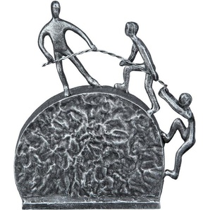 Casablanca by Gilde Dekofigur »Design Skulptur Lifting, silber« (1 St), Dekoobjekt, aus Metall, Höhe 21 cm, antikfinish, Wohnzimmer
