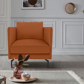 Sessel ANDAS Floro Gr. Samtoptik, B/H/T: 81 cm x 84 cm x 92 cm, orange (terra) Einzelsessel Sessel schöne Ergänzung zur Serie