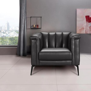 Sessel INOSIGN Lomani Gr. Echtleder, Metallfüße, B/H/T: 95 cm x 74 cm x 90 cm, schwarz Einzelsessel Loungesessel Sessel im stilvollem Design
