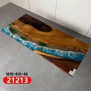 Ozean Tisch Epoxid Harz Design Tische Luxus Holz Esszimmer Möbel Massivholz Neu