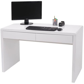 Schreibtisch HWC-G51, Bürotisch Computertisch Arbeitstisch, Hochglanz Weiß ~ 120x60cm