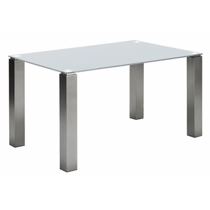 Esstisch NIEHOFF SITZMÖBEL Multitop Tische Gr. B/H/T: 125 cm x 76 cm x 90 cm, weiß (glas weiß) Esstische rechteckig Tisch Glasplatte in taupe oder weiß, 5 Breiten