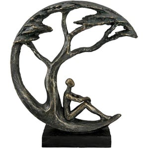 Dekofigur CASABLANCA BY GILDE Skulptur Daydreamer Dekofiguren Gr. B/H/T: 26 cm x 32 cm x 7,5 cm, braun (bronzefarben) Figuren Skulpturen