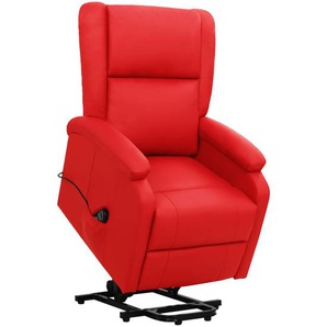 Sessel mit Aufstehhilfe Rot Kunstleder 70x89x103.5 cm