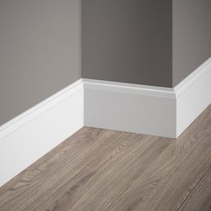 Mardom Decor ScratchShield® | MD258P | Premium satinierte Fußbodenleiste | 200 x 8,1 x 1 cm