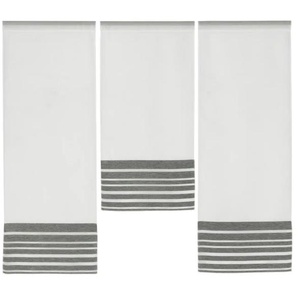 Mini-Flächenvorhang 3er Set | grau | Synthetik | 80 cm | 90 cm |