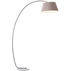 BRILLIANT Lampe Brok Bogenstandleuchte 2,0m braun/grau | 1x A60, E27, 60W, geeignet für Normallampen (nicht enthalten) | Mit Fußschalter / Kopf schwenkbar