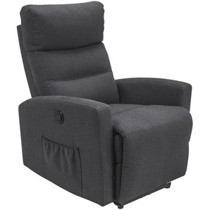 Carryhome Fernsehsessel , Anthrazit , Metall, Textil , 76x87-102x93-156 cm , Relaxfunktion , Wohnzimmer, Sessel, Fernsehsessel