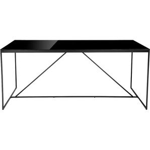 Esstisch INOSIGN Esra Tische Gr. B/H/T: 180 cm x 76 cm x 90 cm, schwarz (schwarz, schwarz, schwarz) Esstisch Rechteckige Esstische rechteckig Tisch Gestell aus Metall, Tischplatte Glas