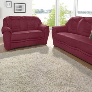 Polstergarnitur SIT&MORE Sitzmöbel-Sets Gr. Luxus-Microfaser ALTARA NUBUCK, rot (bordeaux) Couchgarnituren Sets Sitzmöbel-Sets bestehend aus einem 3- und 2- Sitzer, inklusive Federkern