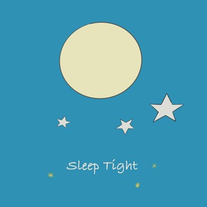 Babywanddeko Sleep Tight , Blau , Metall , 40x40x3 cm , Babymöbel, Babyzimmer Deko, Babywanddeko