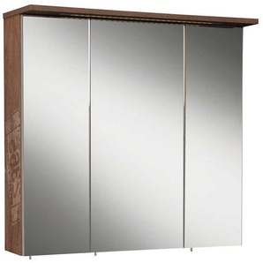 3 Türen Spiegelschrank in Holzpaletten Optik 70 cm breit