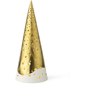 Kähler Design Nobili Teelichthalter hoch - goldfarben - Höhe 25,5 cm - Ø 11 cm