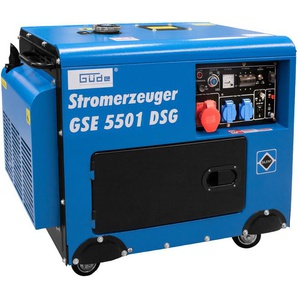 GÜDE Stromerzeuger GSE 5501 DS 2 x Schuko 230 V50 Hz, 1 x CEE 16 A400 V50 Hz blau Stromerzeuger