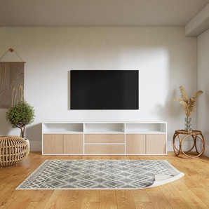 Lowboard Eiche - TV-Board: Schubladen in Eiche & Türen in Eiche - Hochwertige Materialien - 226 x 60 x 34 cm, Komplett anpassbar
